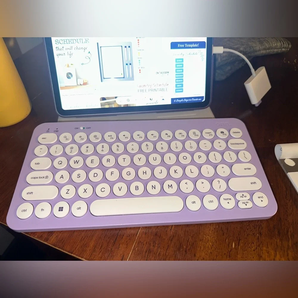 Purple Wireless Keyboard with Round Keys